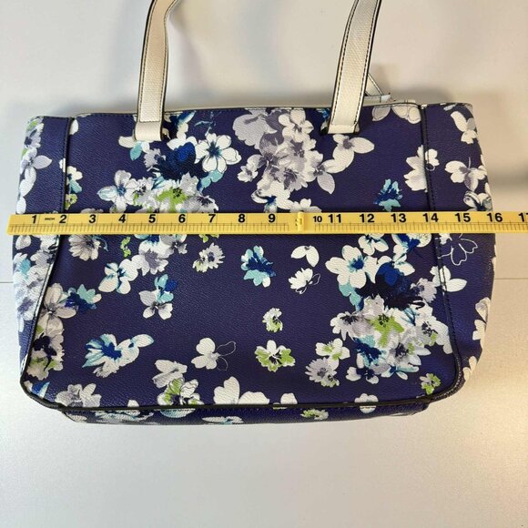 Liz Clairborne PVC Blue Floral Purse EUC - Picture 5 of 11